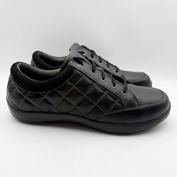 Anodyne Womens No. 75 Casual Sport Sneaker US 9.5 Wide EU 39.5 Black Leather NIB - Picture 3 of 12